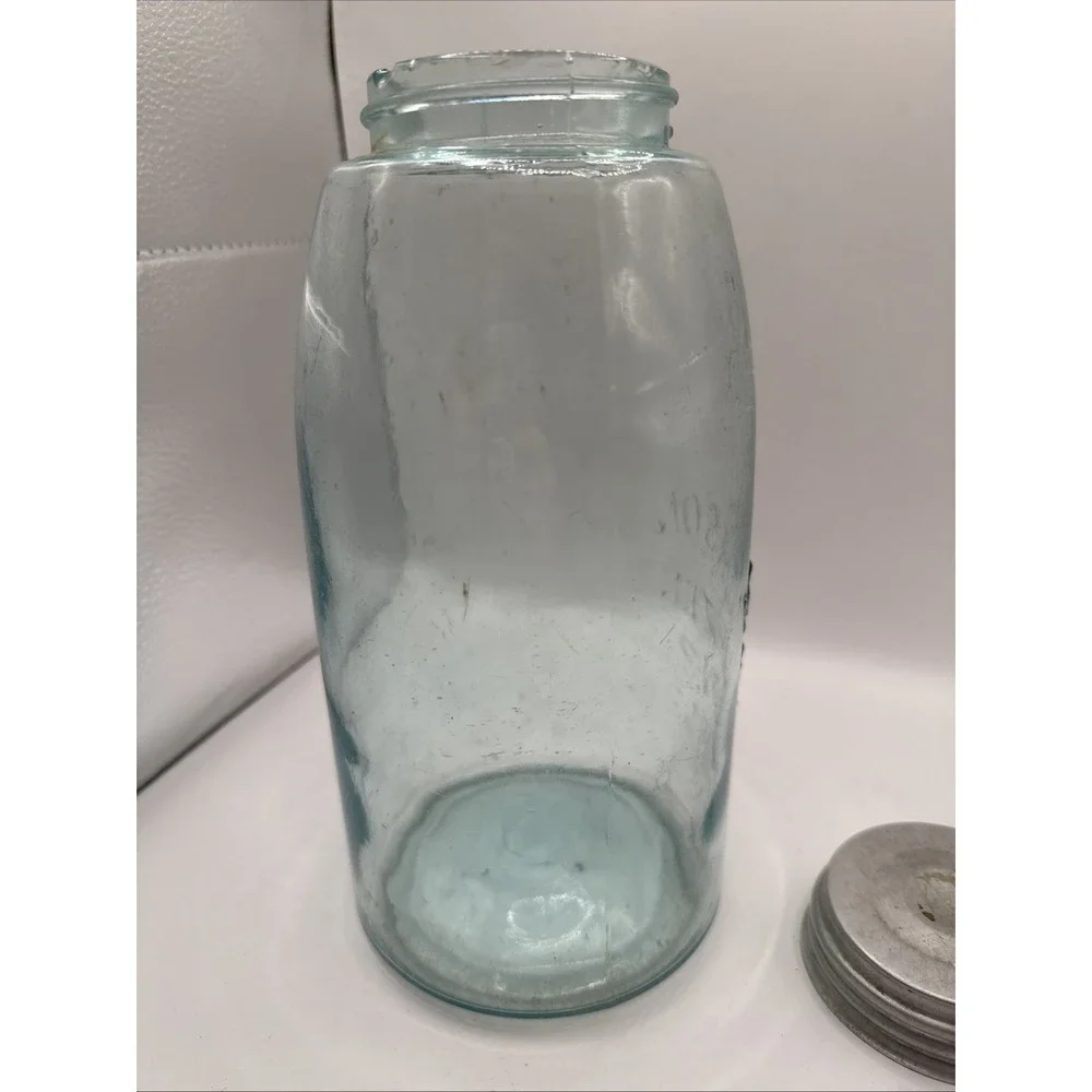 The Ball Jar‎ Masons Patent 1858 Half Gallon Canning Jar w/Zinc Lid. #11